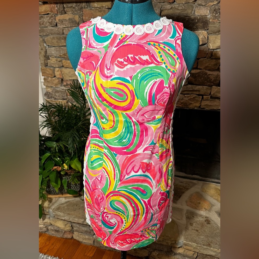 Lilly Pulitzer sheath dress, with lace trim, size 0